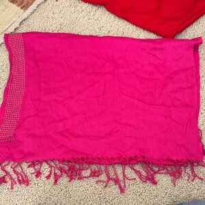 Vibrant Pashmina Scarf with Fringe